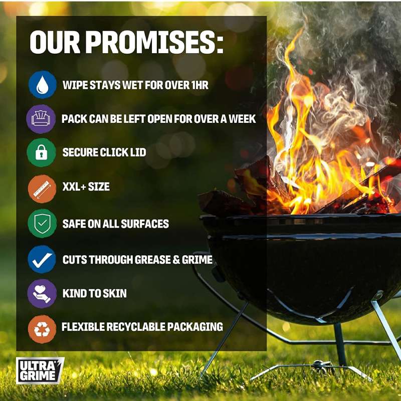 UltraGrime LIFE Barbecue XXL+ Clothwipes 30pk. - anydaydirect
