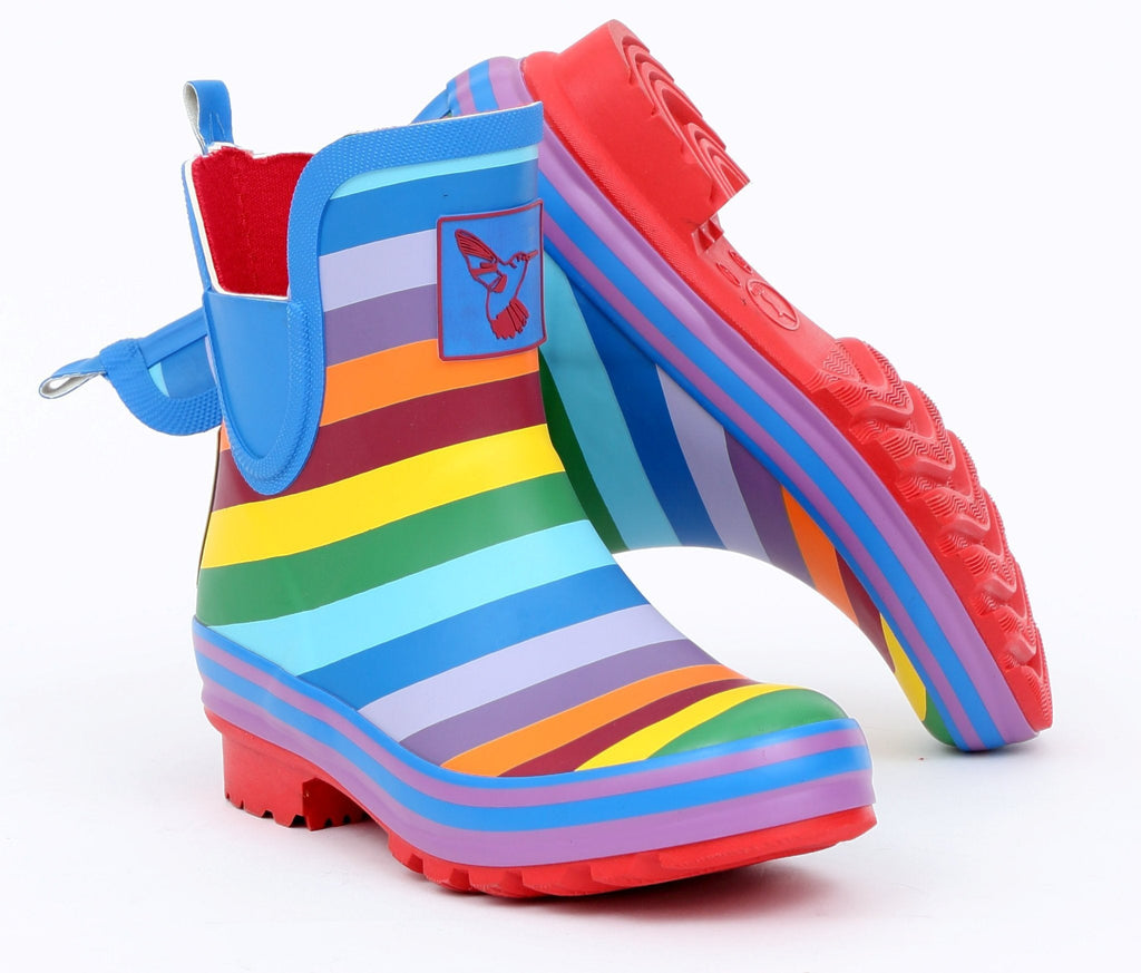 Evercreatures Rainbow Meadow Ankle Wellies - anydaydirect