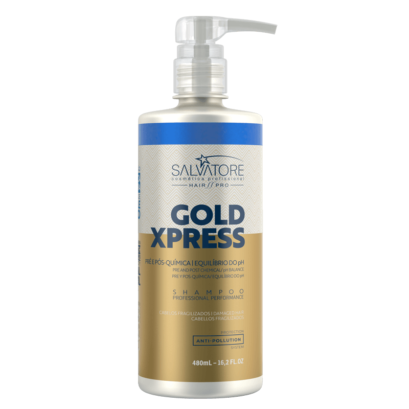 SALVATORE - Gold Xpress Hair Pro, Shampoo 480ml - anydaydirect