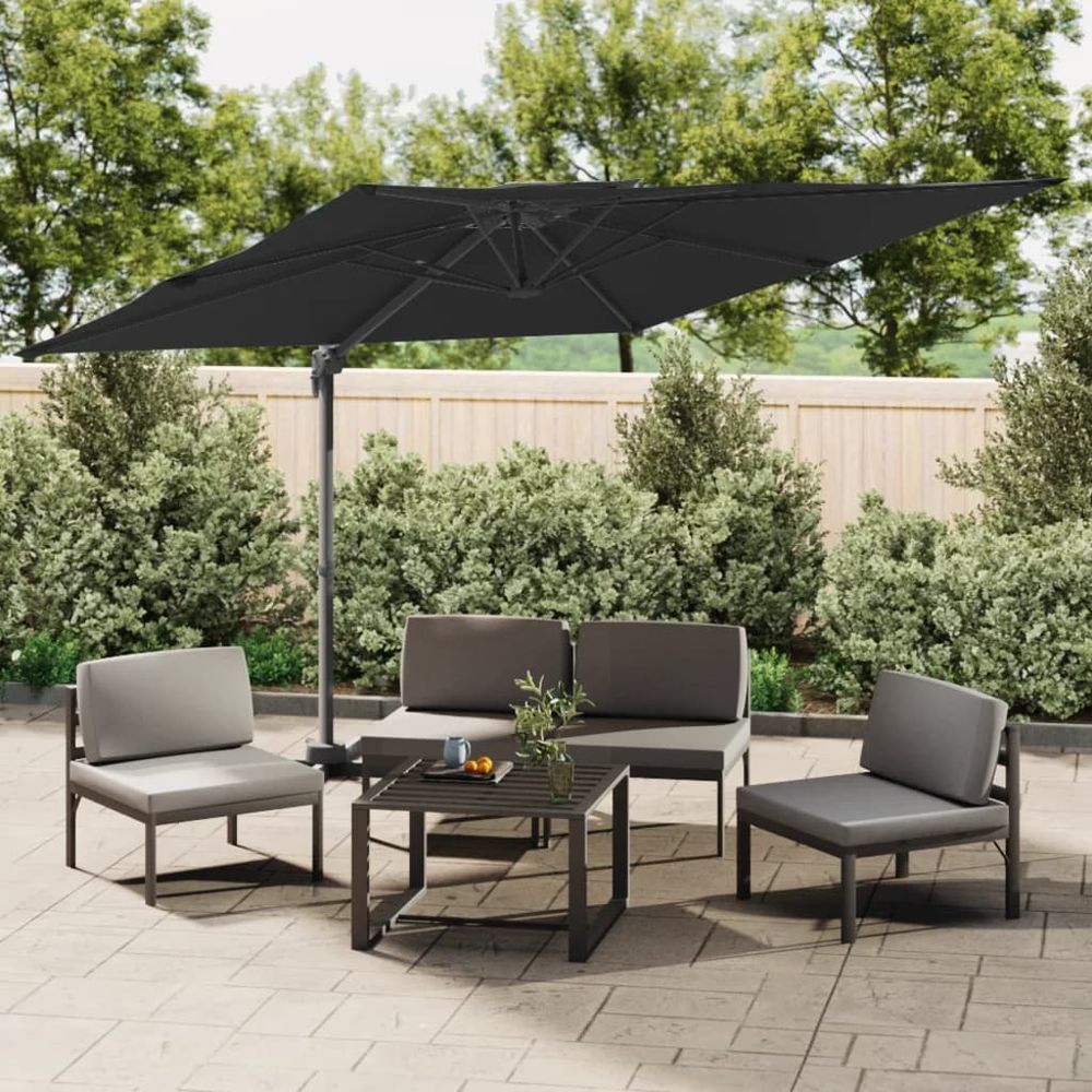 Double Top Cantilever Umbrella Black 300x300 cm - anydaydirect