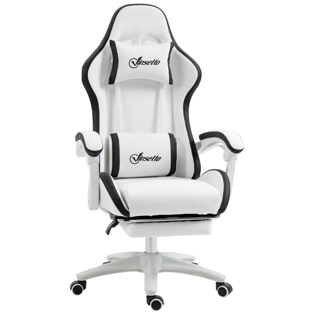 Vinsetto Racing Style Gaming Chair with Reclining Function Footrest, Black - anydaydirect