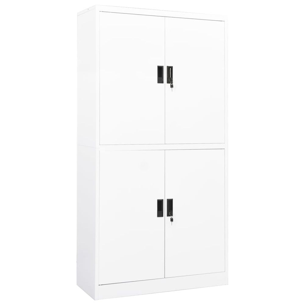 Office Cabinet White 90x40x180 cm Steel - anydaydirect