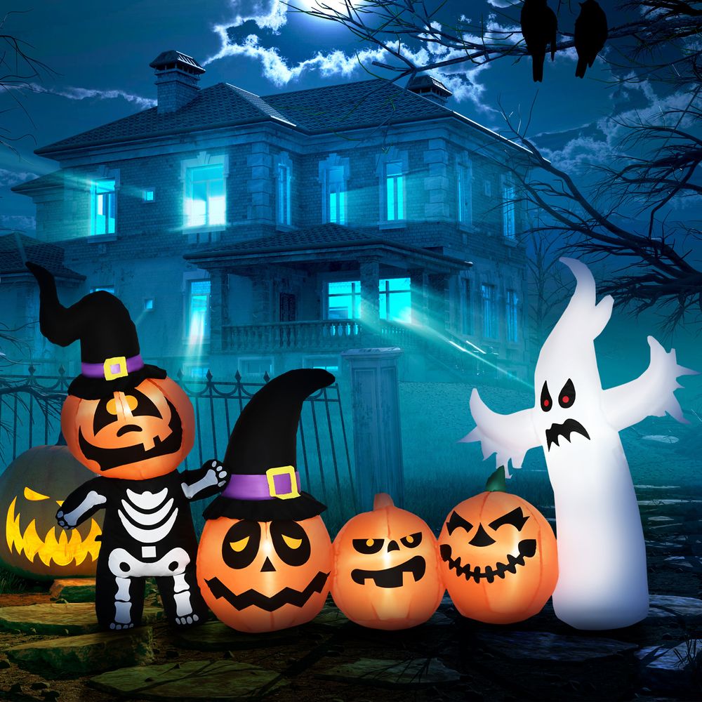 8.5' Inflatable Halloween Ghost Family Outdoor Decoration w/ LED HOMCOM - anydaydirect
