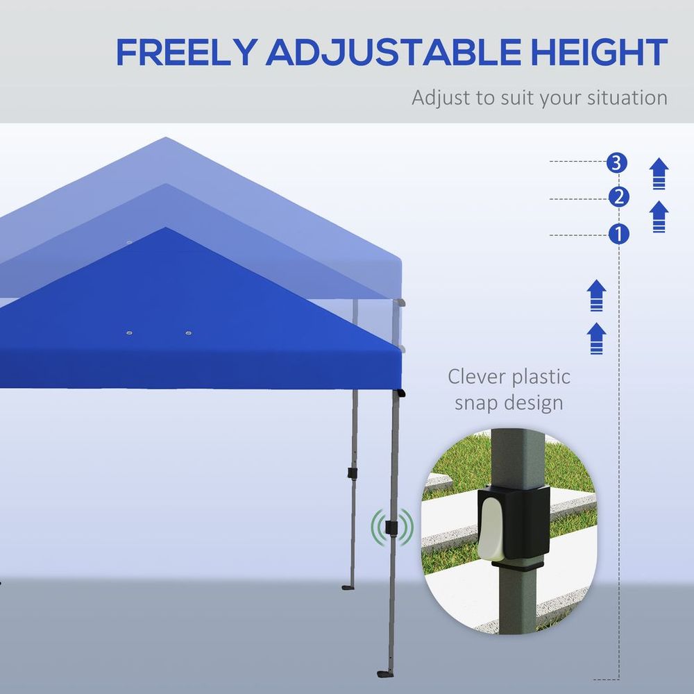 Outsunny 3 x 3(m) Pop Up Gazebo, Instant Shelter with 1-Button Push, Blue - anydaydirect