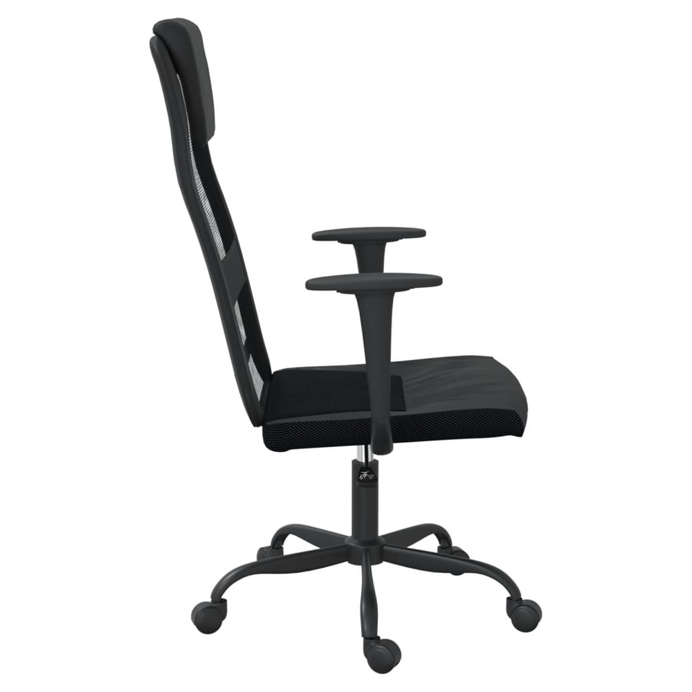 vidaXL Office Chair Black Mesh Fabric and Faux Leather - anydaydirect