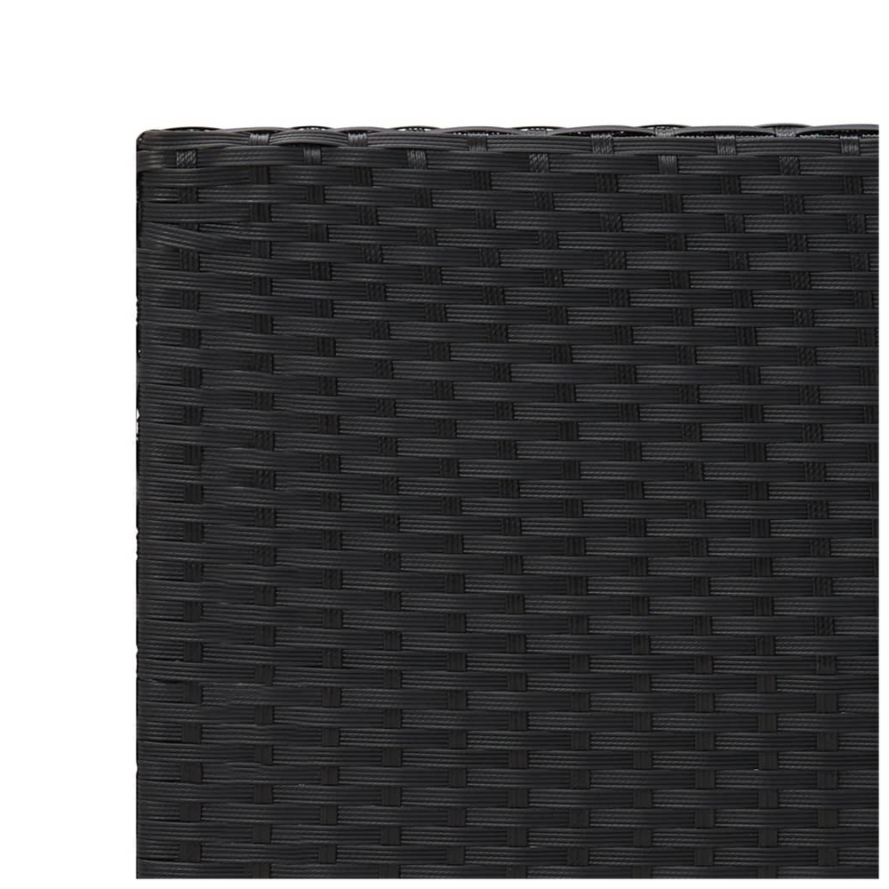 Side Table Black 55x45x49 cm Poly Rattan - anydaydirect