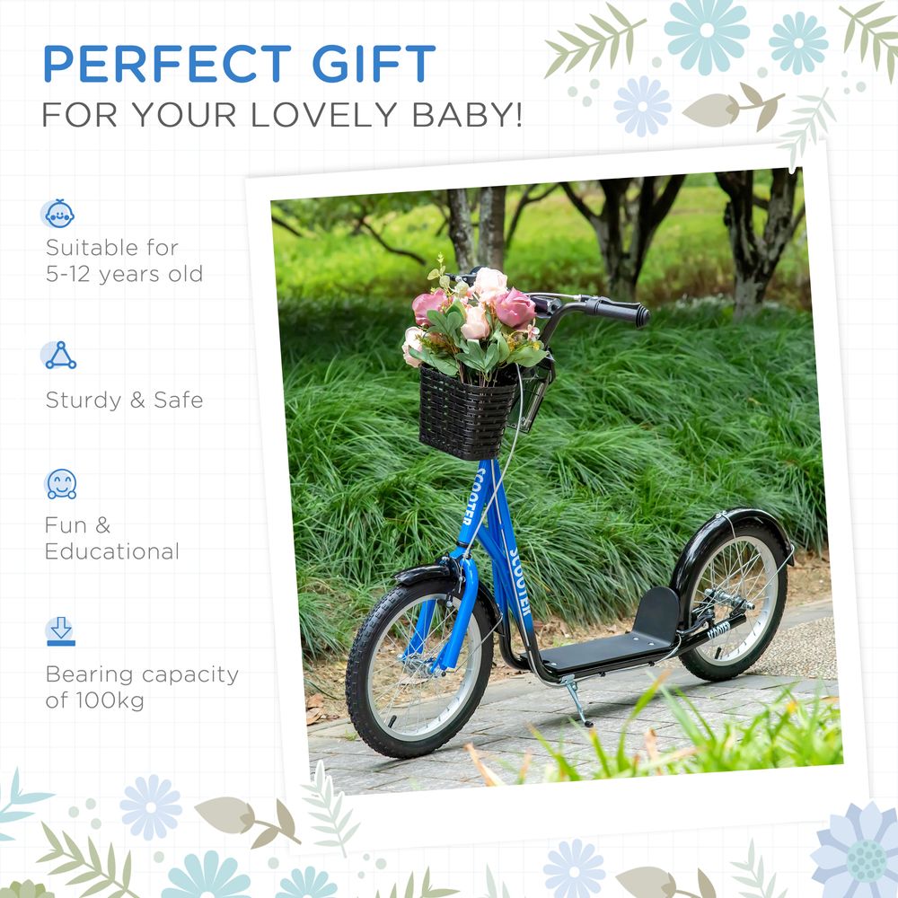 Kids Kick Scooter Teen Ride On Adjustable Children Scooter with Brakes - anydaydirect