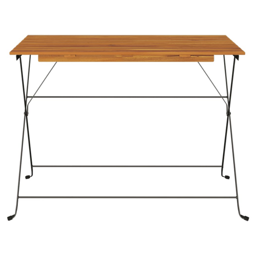 Folding Bistro Table 100x54x71 cm Solid Wood Acacia and Steel - anydaydirect