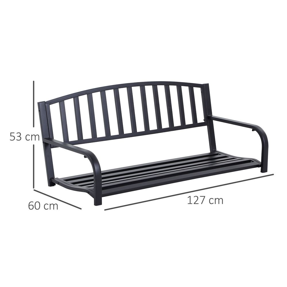Metal 2-Seater Outdoor Swing Chair Black - anydaydirect