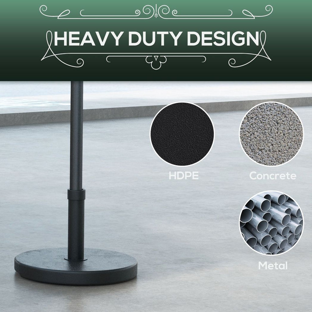 Outsunny 15kg Concrete Parasol Base Heavy Duty Round Umbrella Stand - anydaydirect