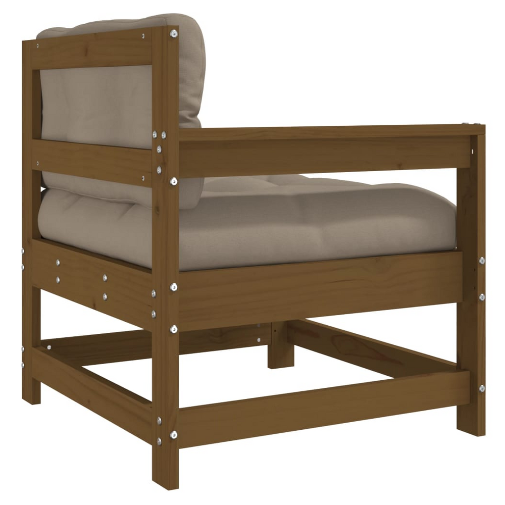 vidaXL Garden Chair with Cushions Honey Brown Solid Wood Pine - anydaydirect