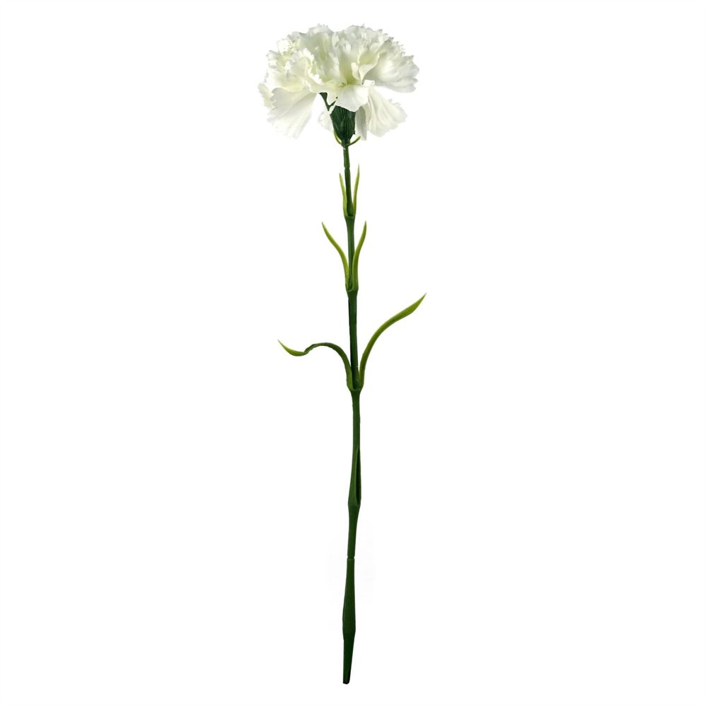 50cm Single White Carnation Artificial Flower - anydaydirect