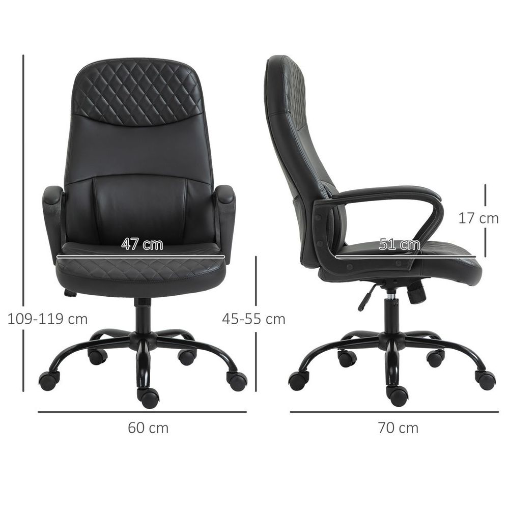 High Back Massage Office Chair with Adjustable Height Lumbar Support Black - anydaydirect