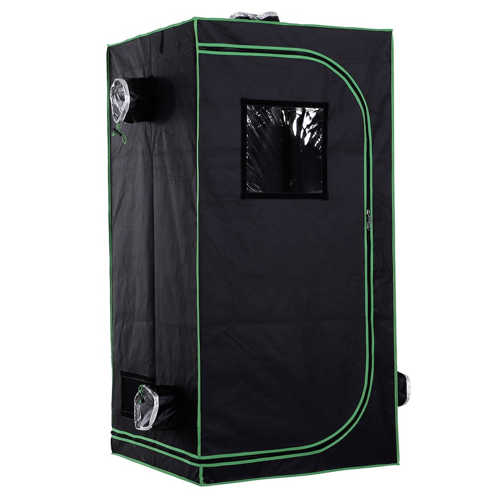 Outsunny Mylar Hydroponic Grow Tent w/ Floor Tray for Indoor Plant 80x80x160cm - anydaydirect