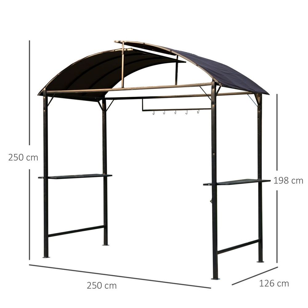 Gazebo Marquee Canopy Awning Shelter Garden Patio BBQ Tent Grill Black - anydaydirect