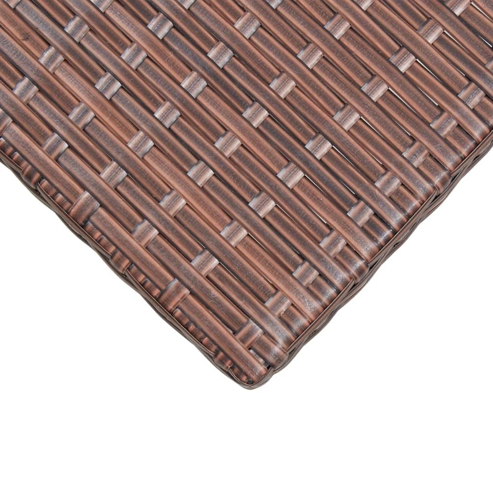 Garden Table Brown 110x60x67 cm Poly Rattan - anydaydirect