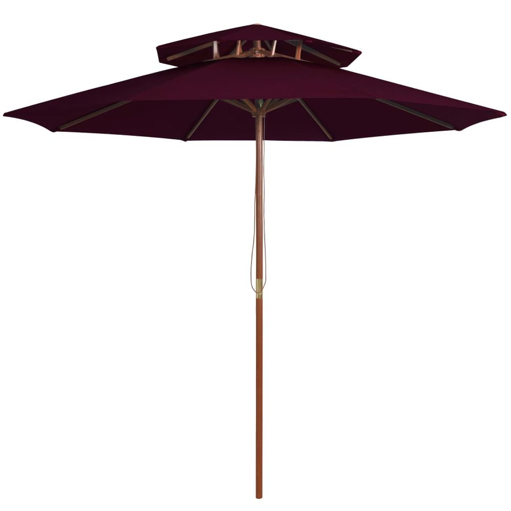 Double Decker Parasol with Wooden Pole 270 cm - anydaydirect