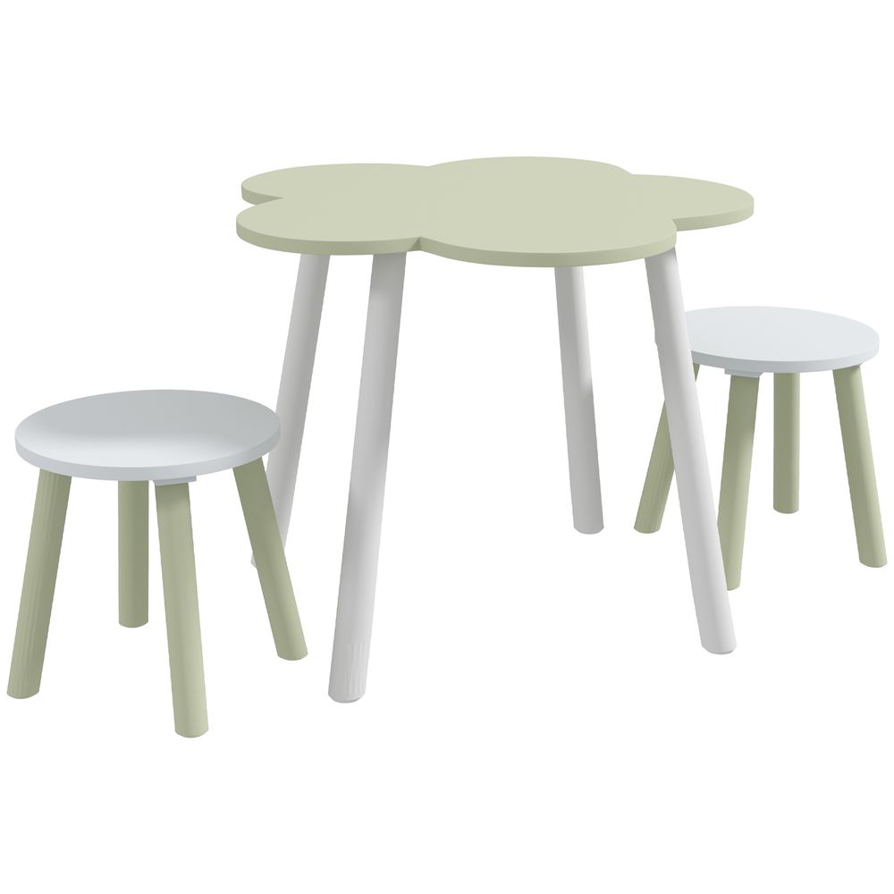 ZONEKIZ Kids Table and Chair Set, Flower Design, for Ages 2-5 Years - Yellow - anydaydirect