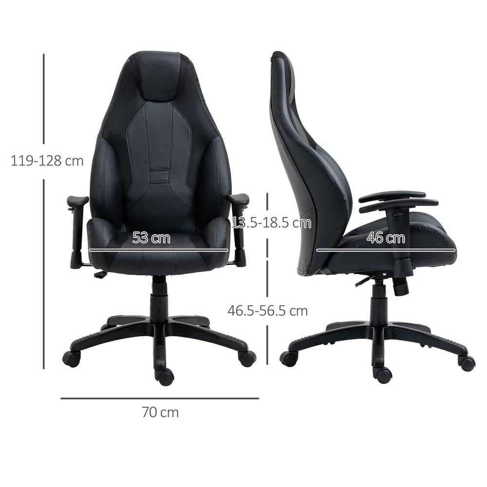 High Back Executive Office Chair Gaming Recliner w/ Footrest, Black - anydaydirect