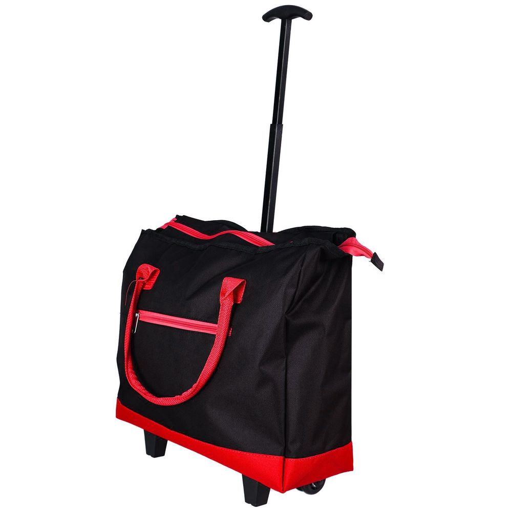 Hand Luggage Shopper Trolley Airline Cabin Flight Zip Bag Wheeled Carry Suitcase - anydaydirect