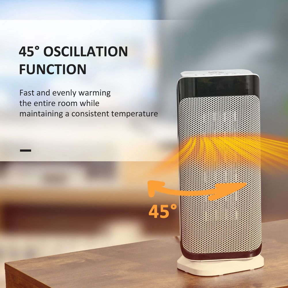 Ceramic Space Heater Oscillating Portable Tower Heater w/ Three Heating Mode - anydaydirect