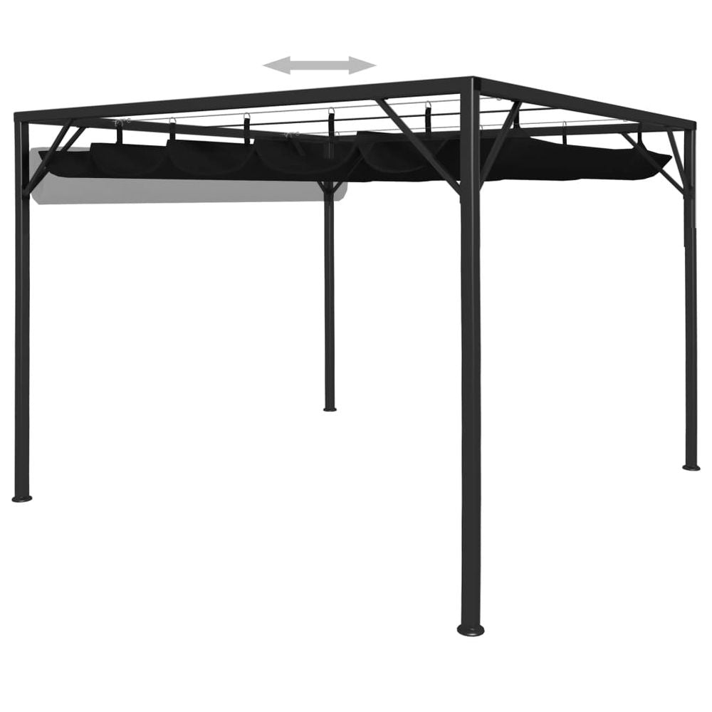 Garden Gazebo with Retractable Roof Canopy 3x3 m Anthracite - anydaydirect