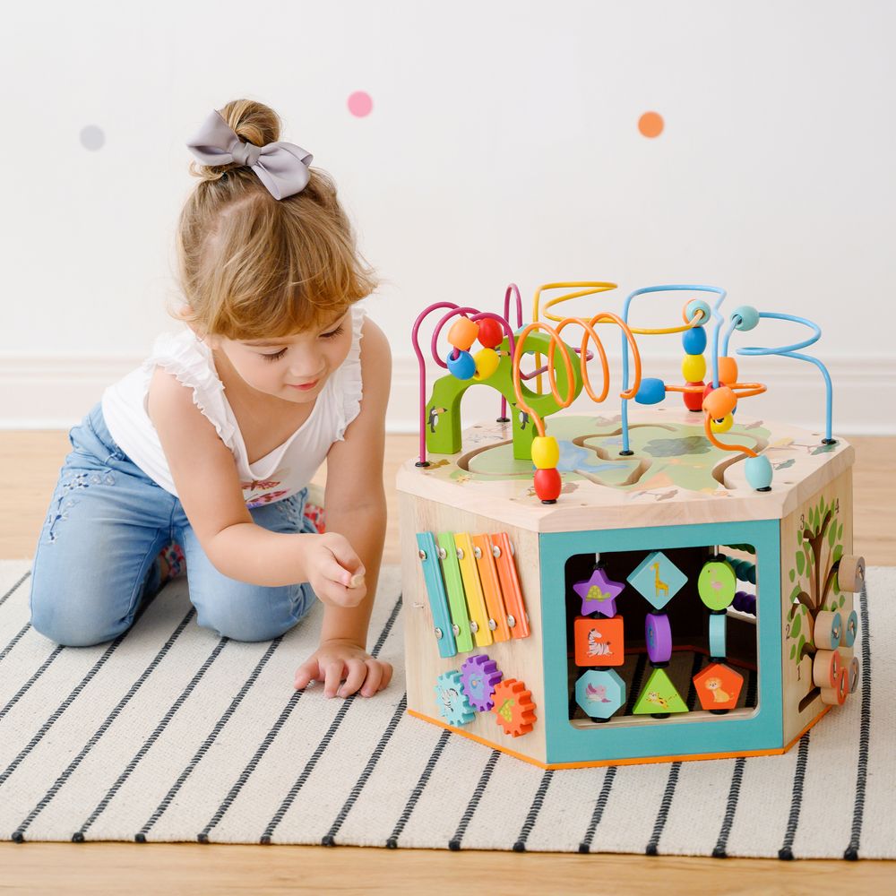 Preschool 7 in 1 Large Educational Wooden Activity Cube PS-T0005 - anydaydirect
