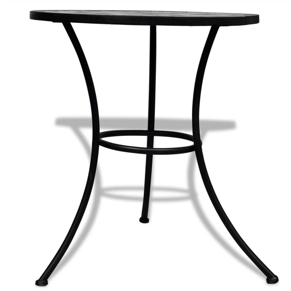 Bistro Table Black and White 60 cm Mosaic - anydaydirect