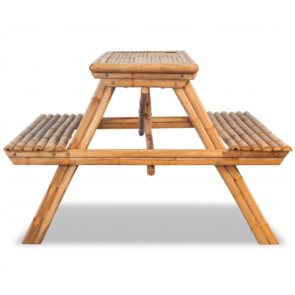 Picnic Table 120x120x78 cm Bamboo - anydaydirect