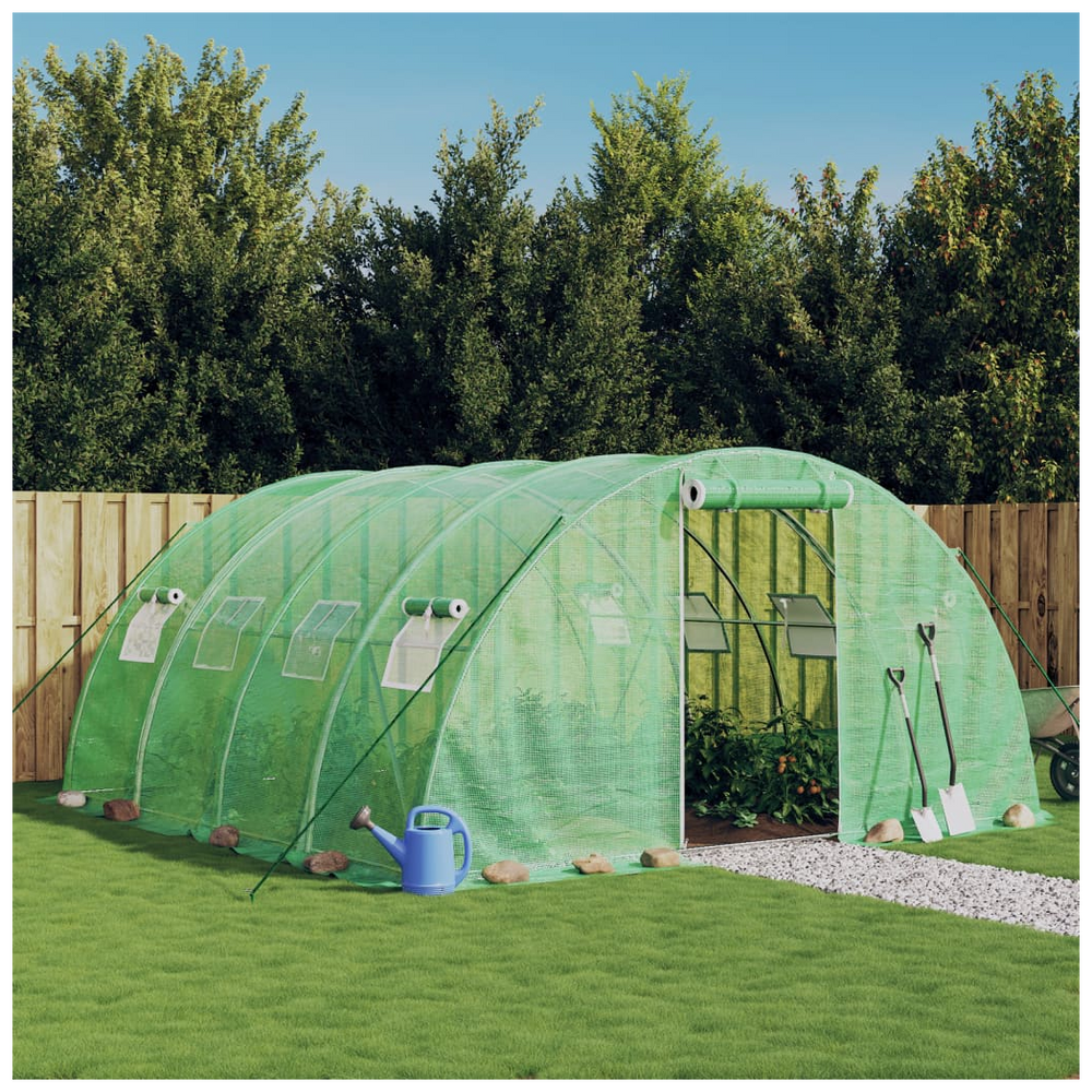 vidaXL Greenhouse with Steel Frame Green 16 m² 4x4x2 m - anydaydirect