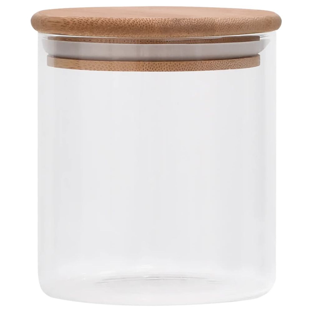 Storage Glass Jars with Bamboo Lid 6 pcs 600 ml - anydaydirect