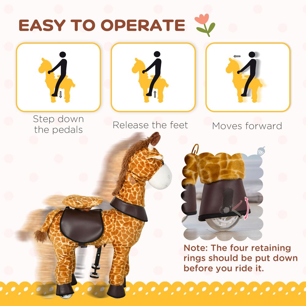 Riding Horse for Kids Ride-On Giraffe Rocking Pony for Ages 3-6 Years - anydaydirect