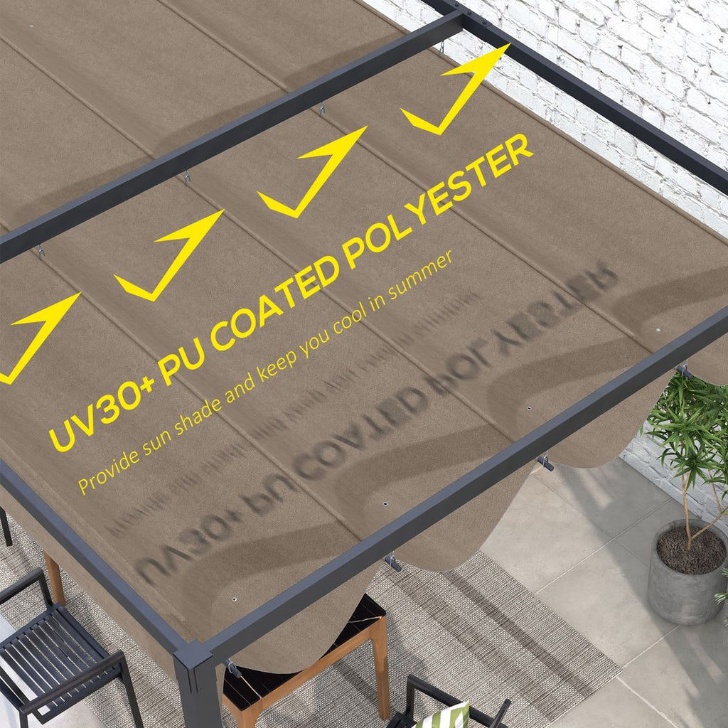 Outsunny Pergola Sun Shade Cover Roof Replacement for 3 x 2.15m Pergola, Coffee - anydaydirect