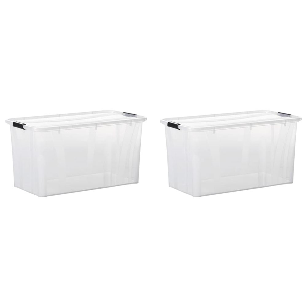 Storage Boxes with Lids 2 pcs Transparent 80 L - anydaydirect