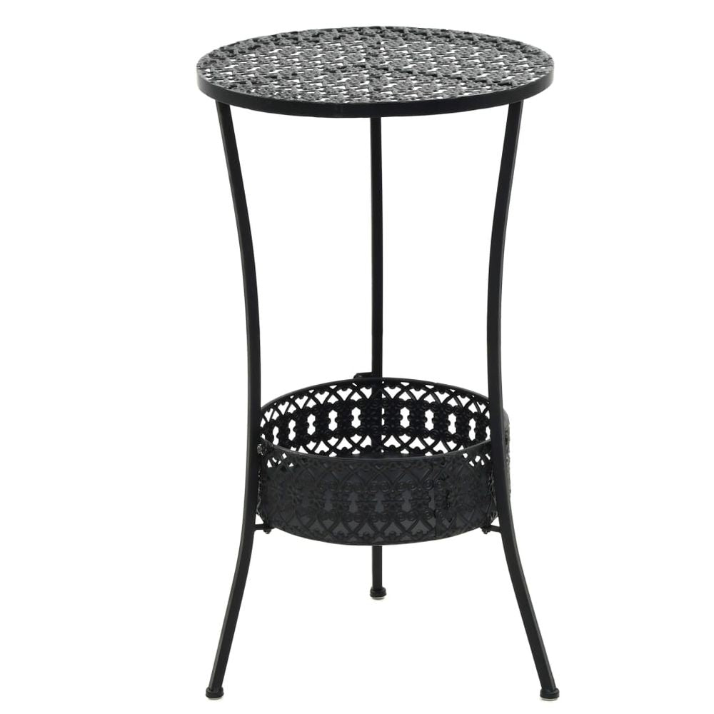 Bistro Table Black 40x70 cm Metal - anydaydirect