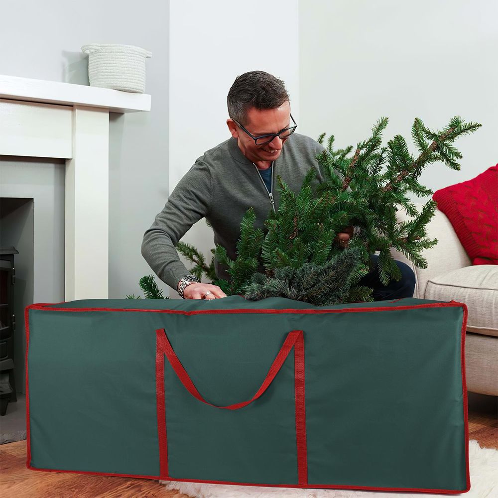 Christmas Xmas Tree Decoration Zip Up Jumbo Sack Fabric Storage Bag - anydaydirect