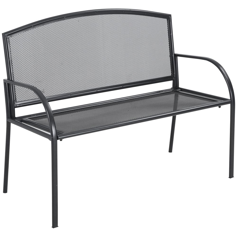 2 Seater Outdoor Furniture Chair, Loveseat for Patio, Grey - anydaydirect