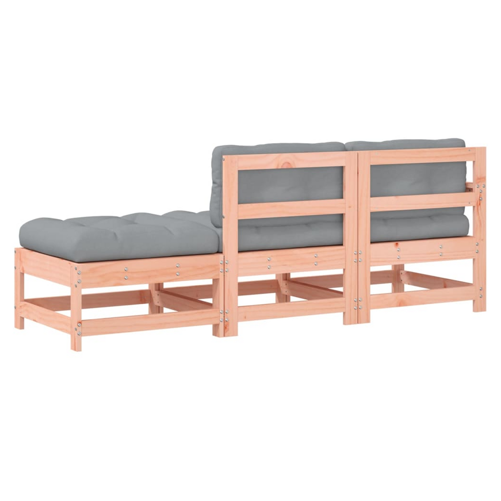 vidaXL 3 Piece Garden Lounge Set with Cushions Solid Wood Douglas - anydaydirect