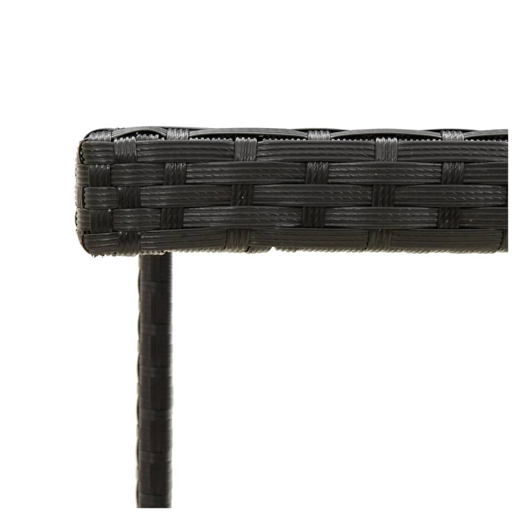 Garden Table Black 109x107x74 cm Poly Rattan and Glass - anydaydirect