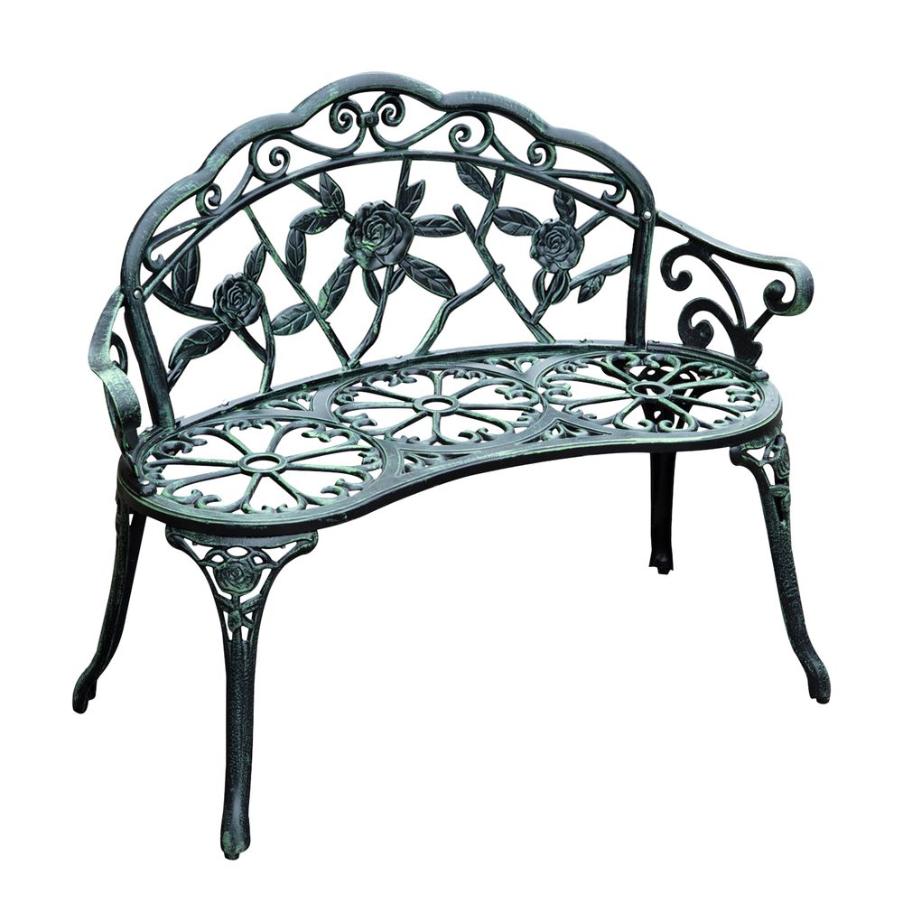 Cast Aluminum Garden Bench Patio Chair - anydaydirect