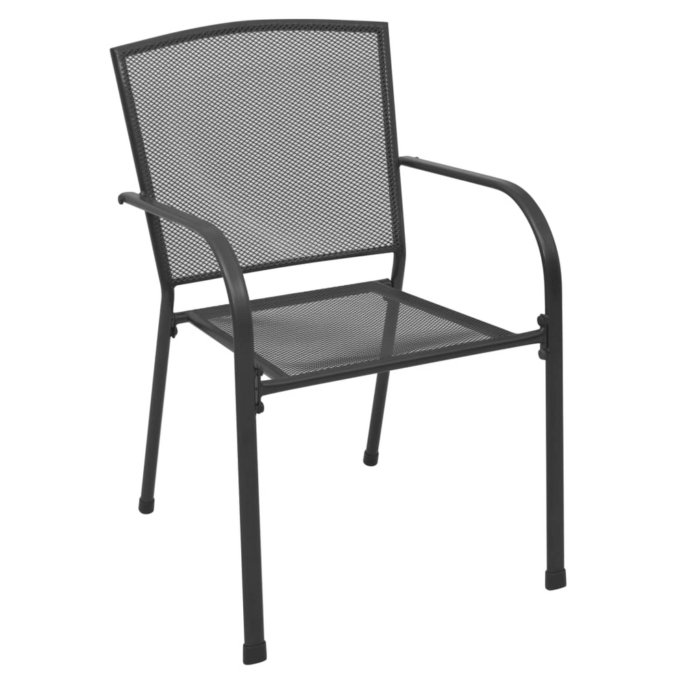 Outdoor Chairs 4 pcs Mesh Design Anthracite Steel - anydaydirect