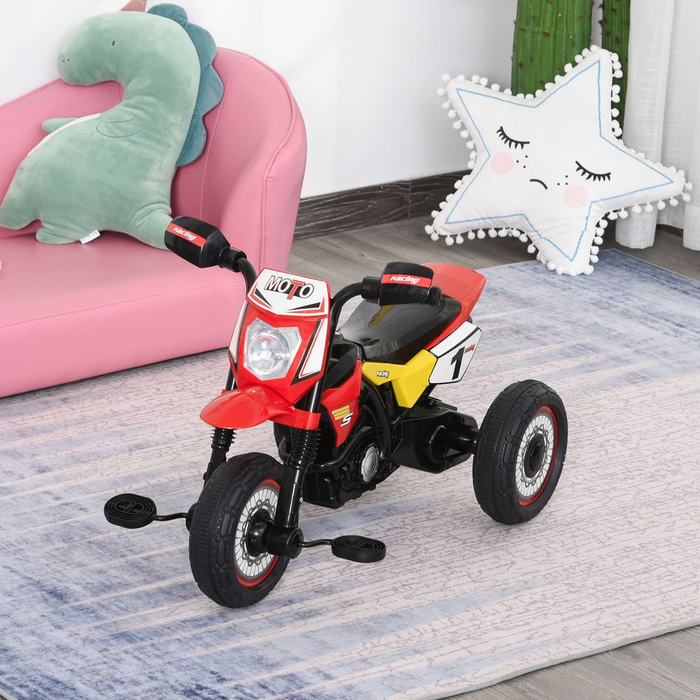 Toddler Pedal Tricycle Ride-On Learning Music Lights 18-36 Months Red - anydaydirect