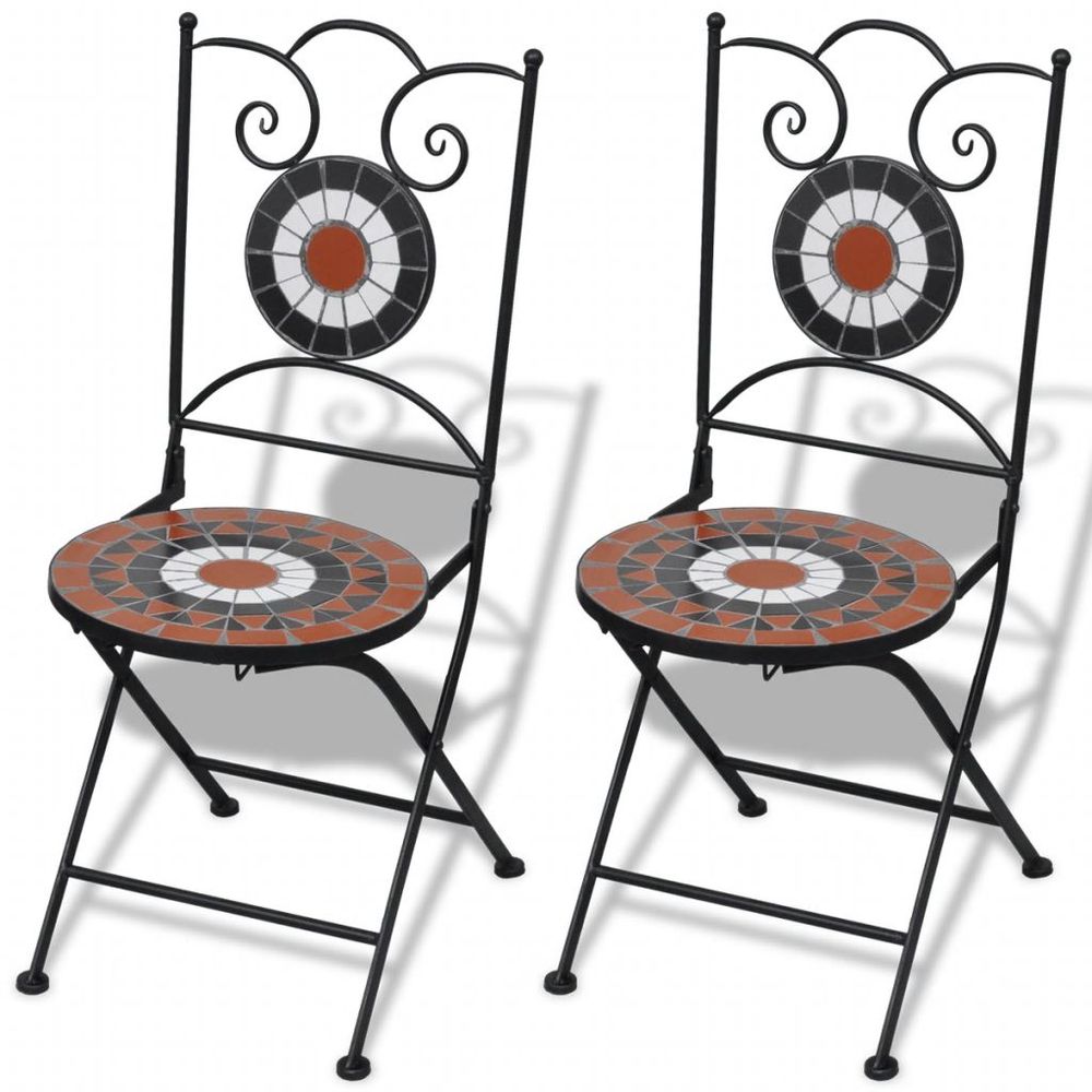 Folding Bistro Chairs 2 pcs Ceramic Terracotta - anydaydirect