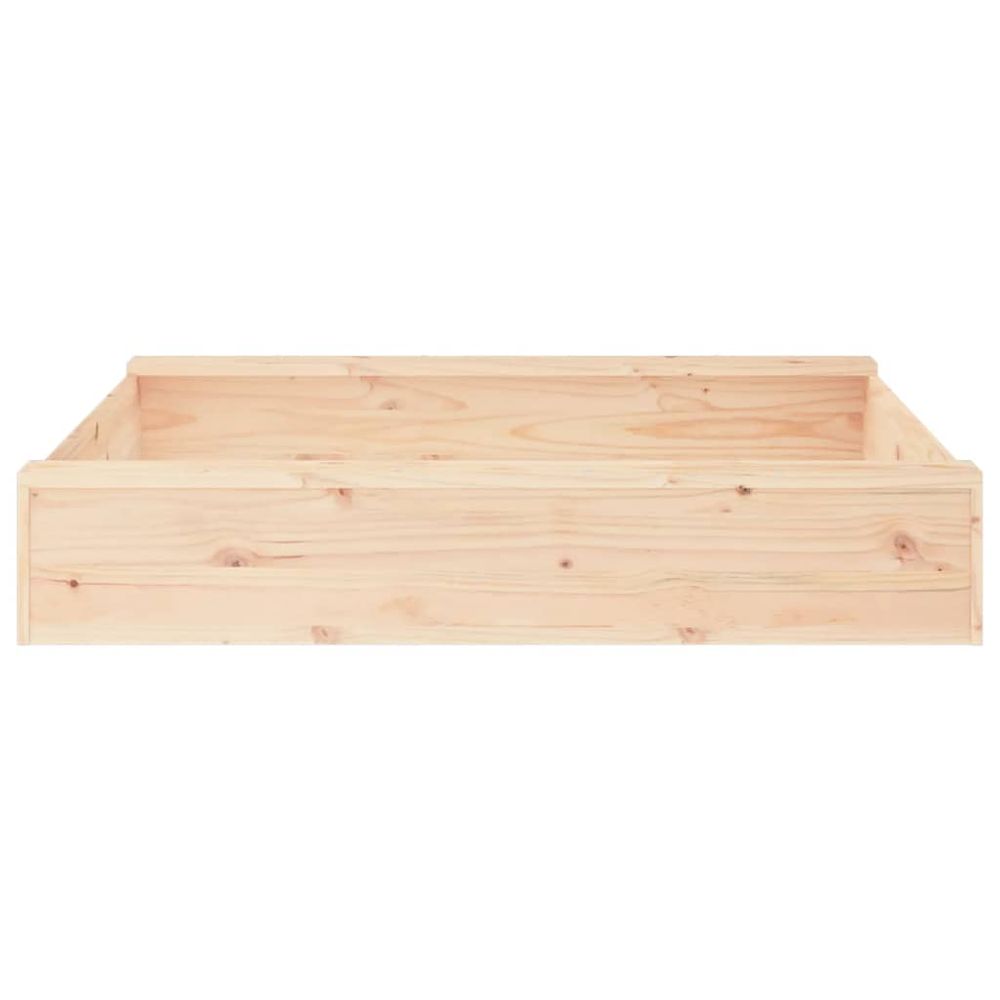 vidaXL Sandbox with Seats Square Solid Wood Pine - anydaydirect