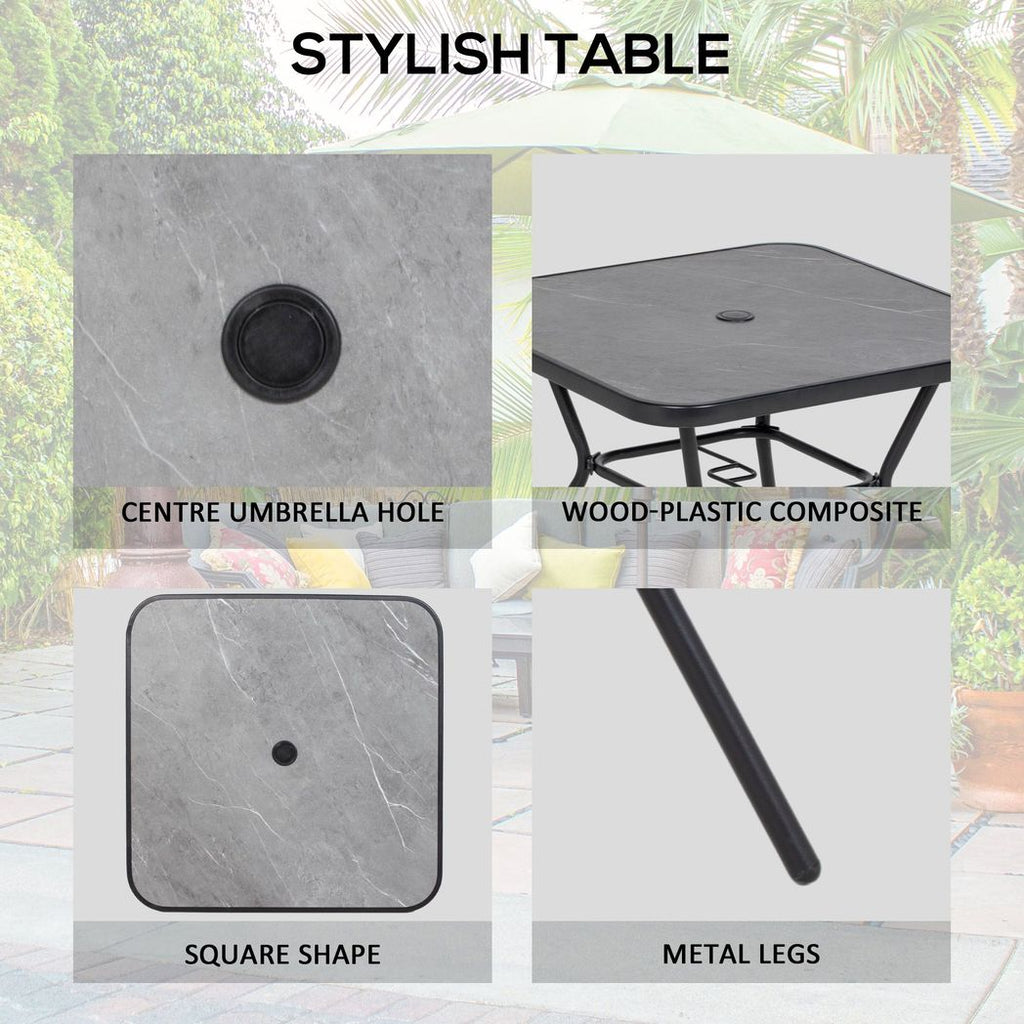 Outsunny Outdoor Dining Set W/ Umbrella Hole Table, Patio Furniture Sets, Black - anydaydirect