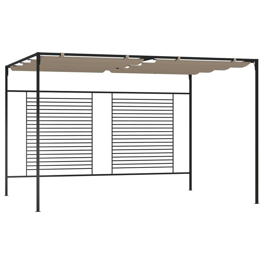 Gazebo with Retractable Roof 3x4x2.3 m Cream, Taupe & Anthracite 180 g/m² - anydaydirect