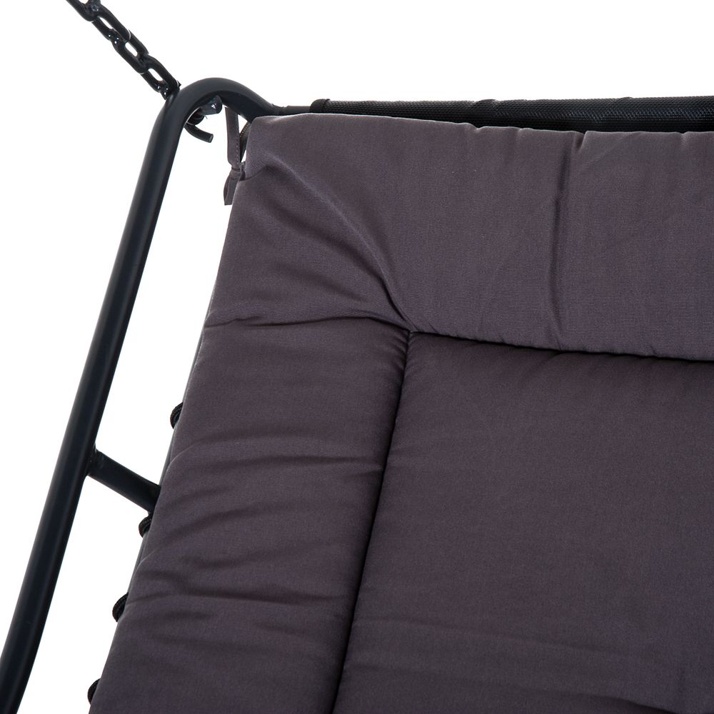 Swing Chair Bed Canopy 2 Person with Cushion - Grey Seater - anydaydirect