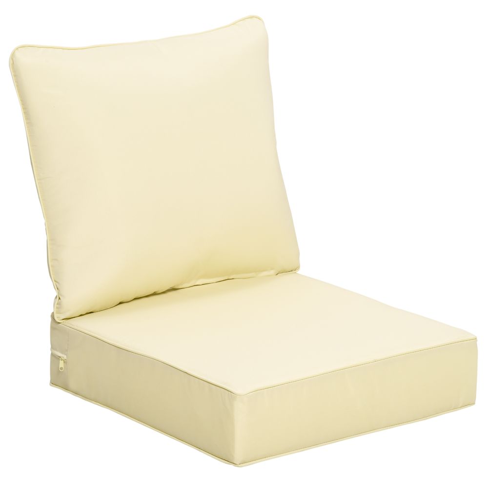 Outsunny Outdoor Seat and Back Cushion Set, Deep Seating Chair Cushion, Beige - anydaydirect