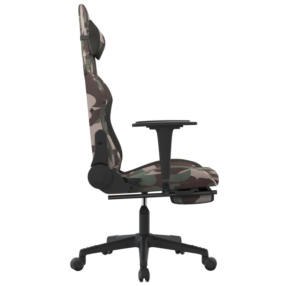 Gaming Chair with Footrest Camouflage and Black Fabric - anydaydirect