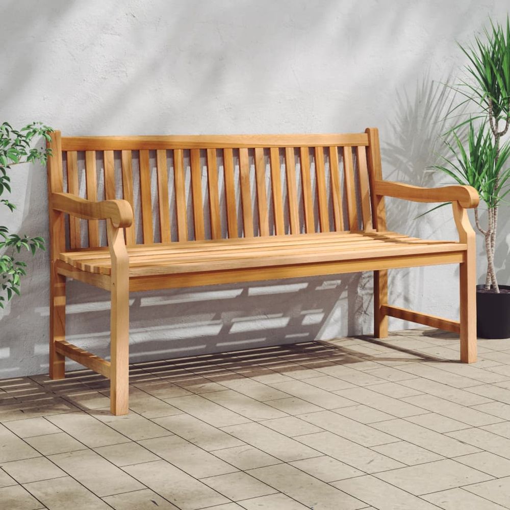 Garden Bench 150 cm Solid Teak Wood - anydaydirect